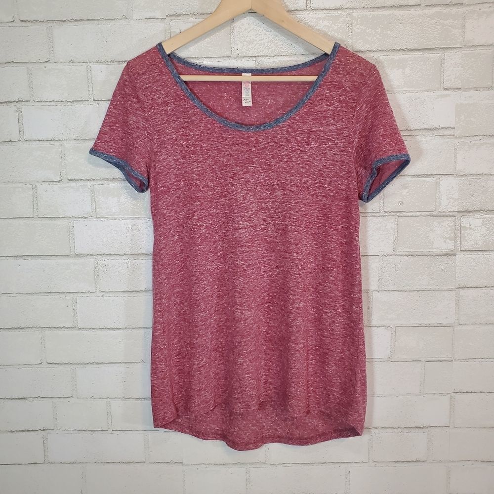 LuLaRoe red linen short sleeve top‎